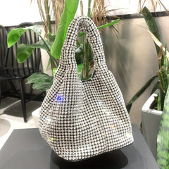 Crystal Evening Bag Rhinestones Bucket Hobo Clutch