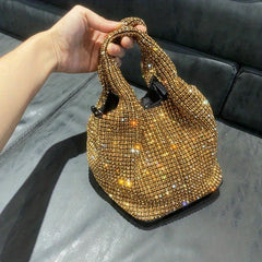Crystal Evening Bag Rhinestones Bucket Hobo Clutch