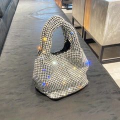 Crystal Evening Bag Rhinestones Bucket Hobo Clutch