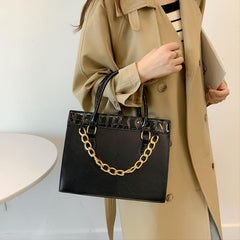 Metal Chain Large Capacity Handbag Women's OL Handbag
