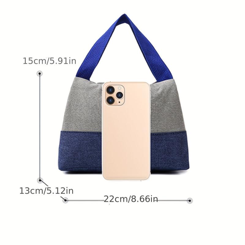 Lunch Box Bag Portable Storage Pouch Double Handle Handbag