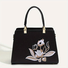 Floral Embroidered Tote Bag Satchel Crossbody Handbag