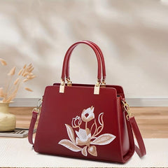 Floral Embroidered Tote Bag Satchel Crossbody Handbag