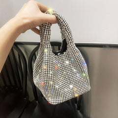 Rhinestones Evening Clutch Bag Glitter Crystal Bucket Bag