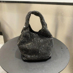 Rhinestones Evening Clutch Bag Glitter Crystal Bucket Bag