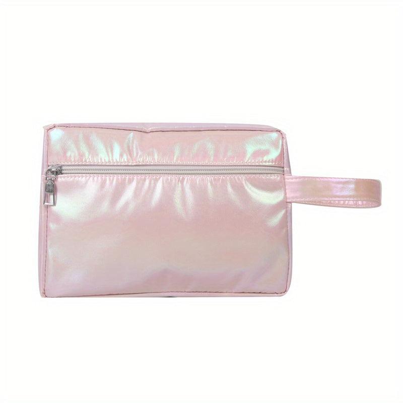 Purple Laser Clutch Purse Large Capacity Wrist Bag Women's Casual