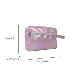 Purple Laser Clutch Purse Large Capacity Wrist Bag Women's Casual