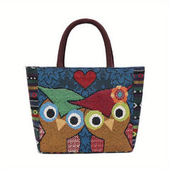 Embroidered Tote Handbag Lightweight Satchel Bag