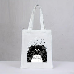 Cat Print Eco-Friendly Canvas Tote Bag