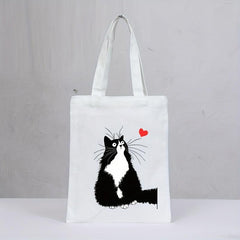 Cat Print Eco-Friendly Canvas Tote Bag