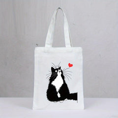 Cat Print Eco-Friendly Canvas Tote Bag