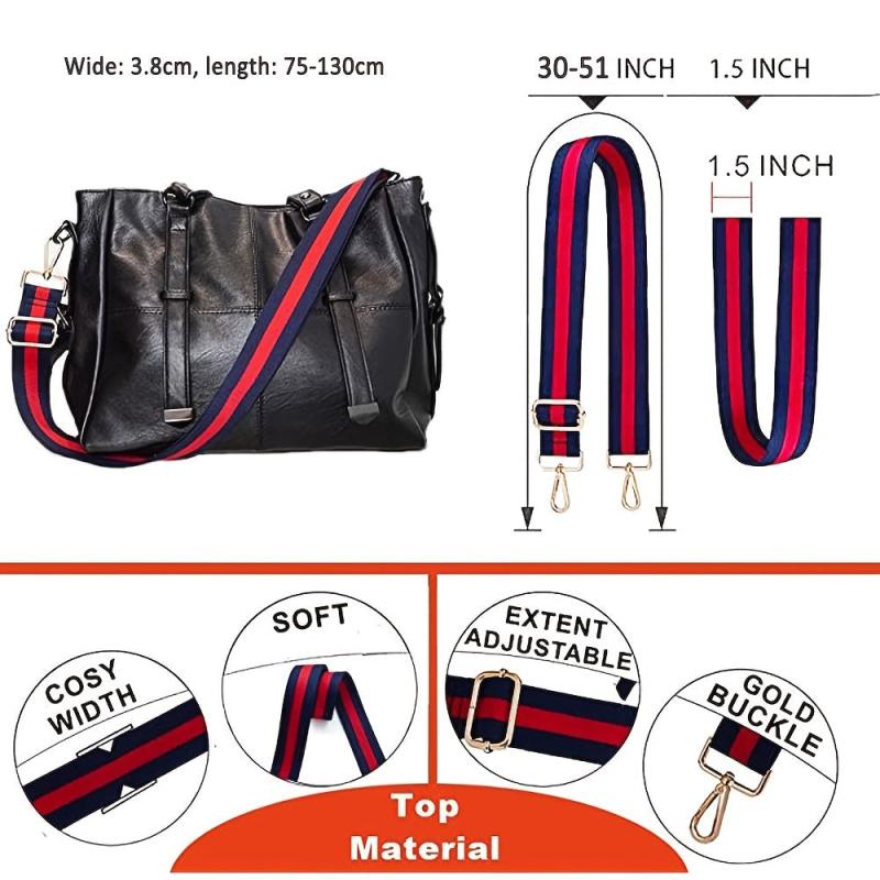 Wide Adjustable Shoulder Strap for Purse - Replacement Crossbody Handbag Strap