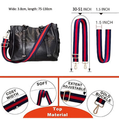 Wide Adjustable Shoulder Strap for Purse - Replacement Crossbody Handbag Strap