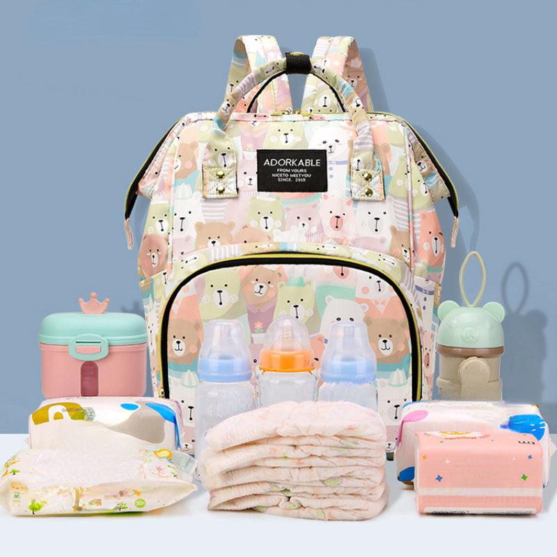 Leopard Print Diaper Bag Travel Backpack Top Handle Mommy Bag