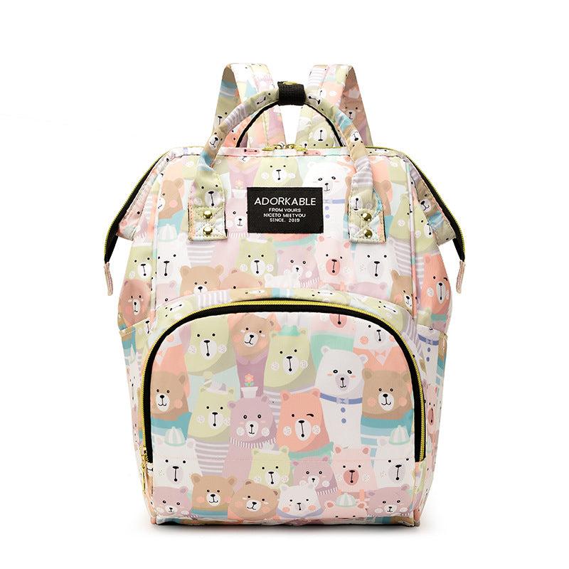 Leopard Print Diaper Bag Travel Backpack Top Handle Mommy Bag