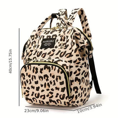 Leopard Print Diaper Bag Travel Backpack Top Handle Mommy Bag