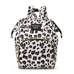 Leopard Print Diaper Bag Travel Backpack Top Handle Mommy Bag
