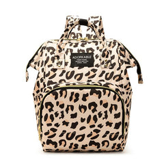 Leopard Print Diaper Bag Travel Backpack Top Handle Mommy Bag