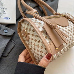 Polka Dot Print Handbag for Women Crossbody Bag Studded Satchel Purse