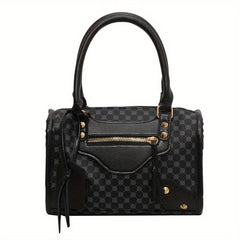 Polka Dot Print Handbag for Women Crossbody Bag Studded Satchel Purse