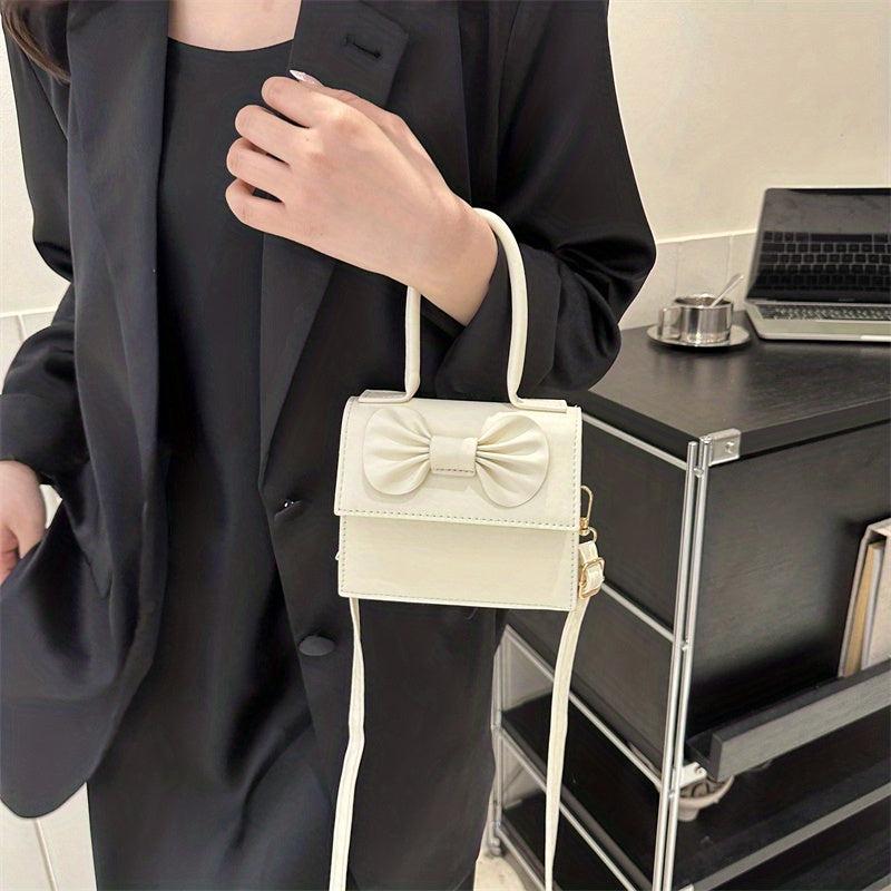 Mini Bowknot Decor Crossbody Bag Top Handle Satchel Women's Handbag