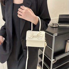 Mini Bowknot Decor Crossbody Bag Top Handle Satchel Women's Handbag