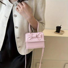 Mini Bowknot Decor Crossbody Bag Top Handle Satchel Women's Handbag