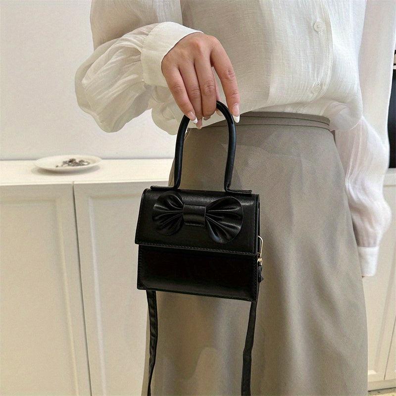 Mini Bowknot Decor Crossbody Bag Top Handle Satchel Women's Handbag