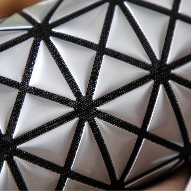 Geometric Embossed Clutch Bag Faux Leather Wristlet Lightweight