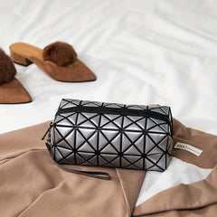 Geometric Embossed Clutch Bag Faux Leather Wristlet Lightweight