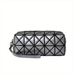 Geometric Embossed Clutch Bag Faux Leather Wristlet Lightweight