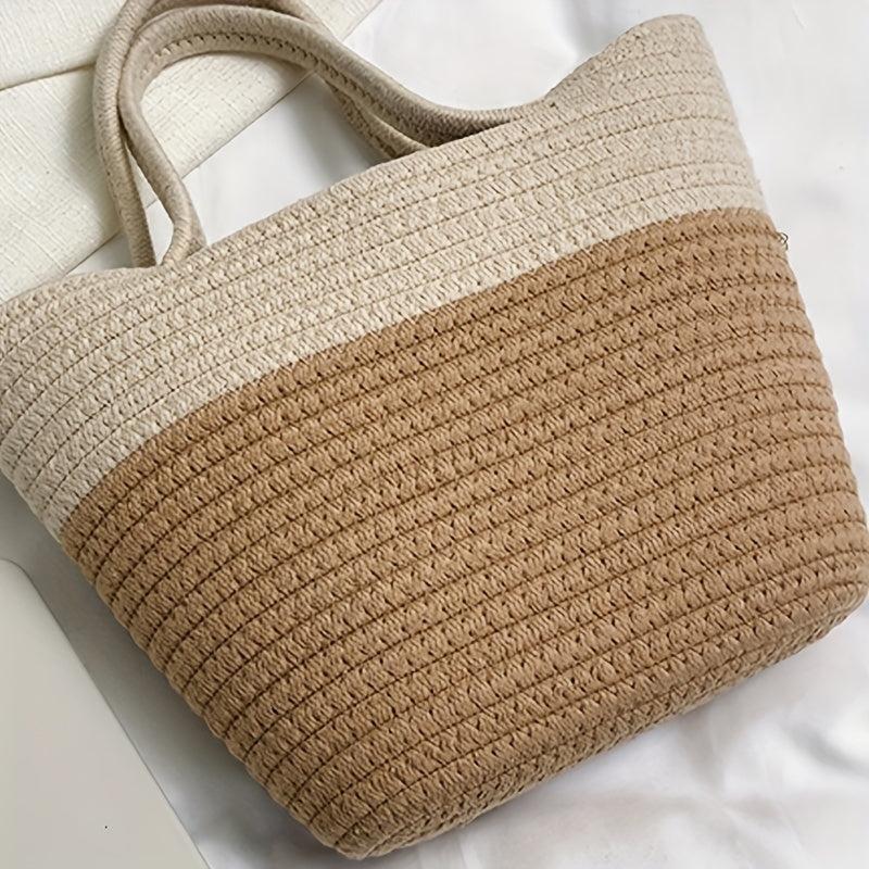 Large Capacity Patchwork Tote Bag Lightweight Shoulder Bag