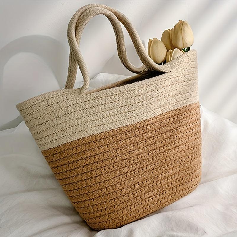 Large Capacity Patchwork Tote Bag Lightweight Shoulder Bag