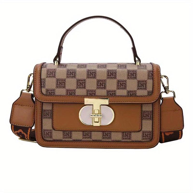 Printed Buckle Flap Handbag Crossbody Bag Women's Satchel Purse