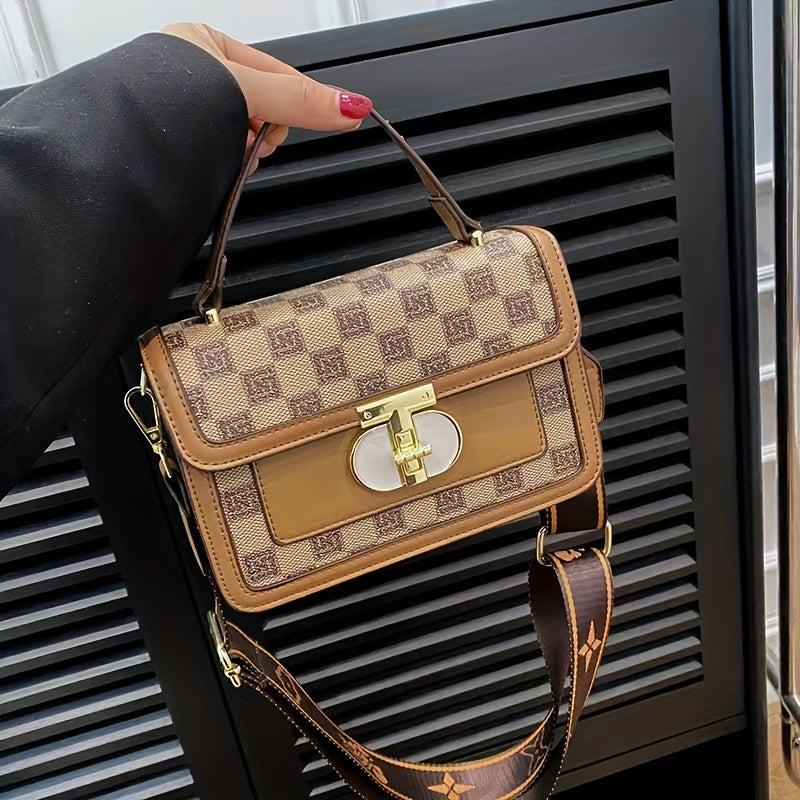 Printed Buckle Flap Handbag Crossbody Bag Women's Satchel Purse