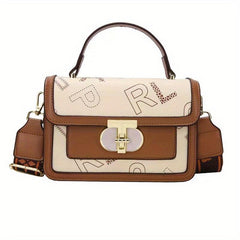 Printed Buckle Flap Handbag Crossbody Bag Women's Satchel Purse