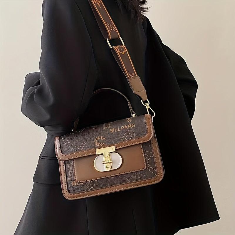 Printed Buckle Flap Handbag Crossbody Bag Women's Satchel Purse