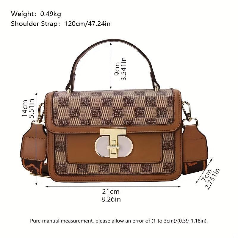 Printed Buckle Flap Handbag Crossbody Bag Women's Satchel Purse