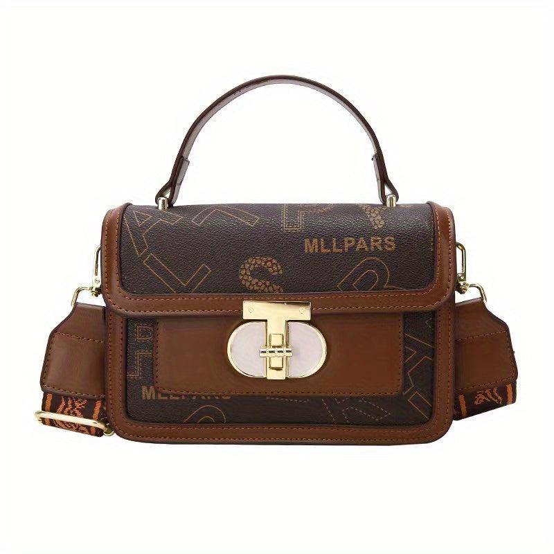 Printed Buckle Flap Handbag Crossbody Bag Women's Satchel Purse