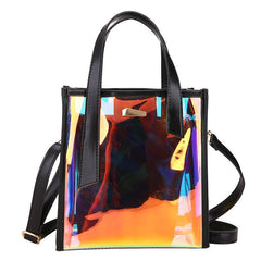 Laser Square Shoulder Bag Drawstring Handbag Crossbody Bag
