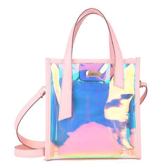 Laser Square Shoulder Bag Drawstring Handbag Crossbody Bag