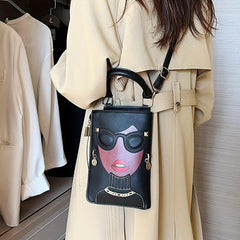 3D Glasses Ladies Handbags Mini Cartoon Crossbody Bag Square Purse