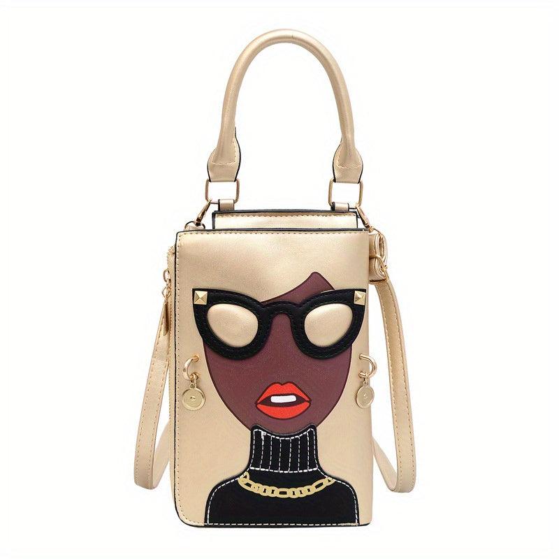 3D Glasses Ladies Handbags Mini Cartoon Crossbody Bag Square Purse