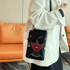3D Glasses Ladies Handbags Mini Cartoon Crossbody Bag Square Purse