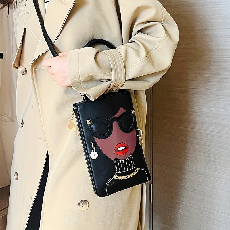 3D Glasses Ladies Handbags Mini Cartoon Crossbody Bag Square Purse