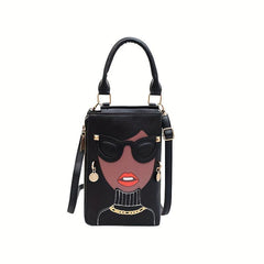 3D Glasses Ladies Handbags Mini Cartoon Crossbody Bag Square Purse