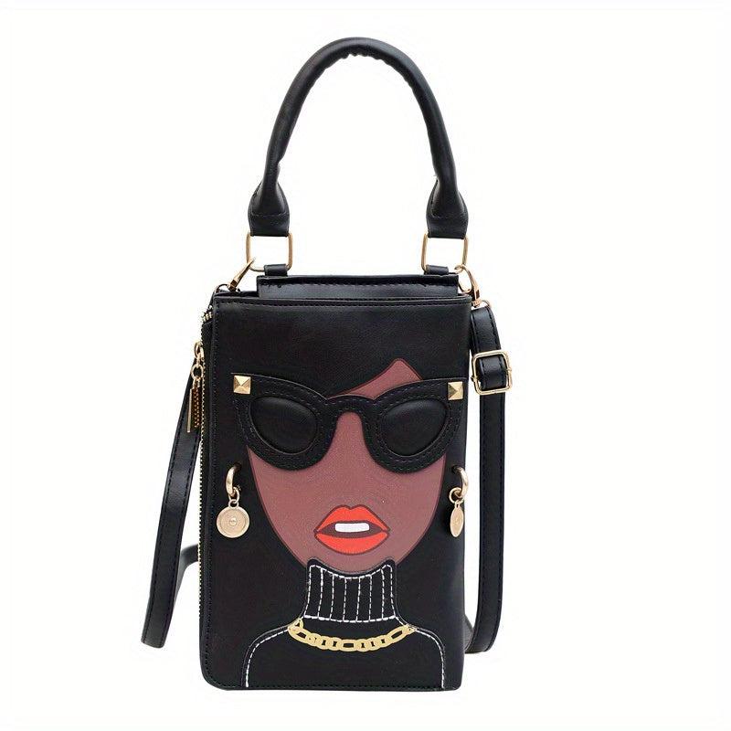 3D Glasses Ladies Handbags Mini Cartoon Crossbody Bag Square Purse