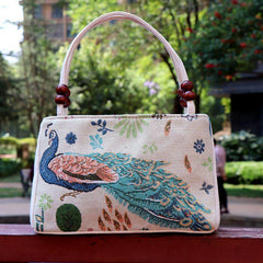 Vintage Animal Pattern Handbag Ethnic Storage Satchel Bag
