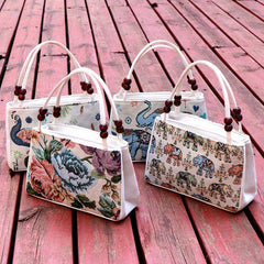 Vintage Animal Pattern Handbag Ethnic Storage Satchel Bag