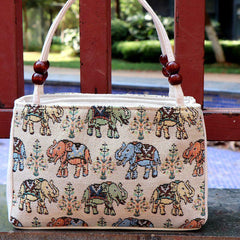 Vintage Animal Pattern Handbag Ethnic Storage Satchel Bag